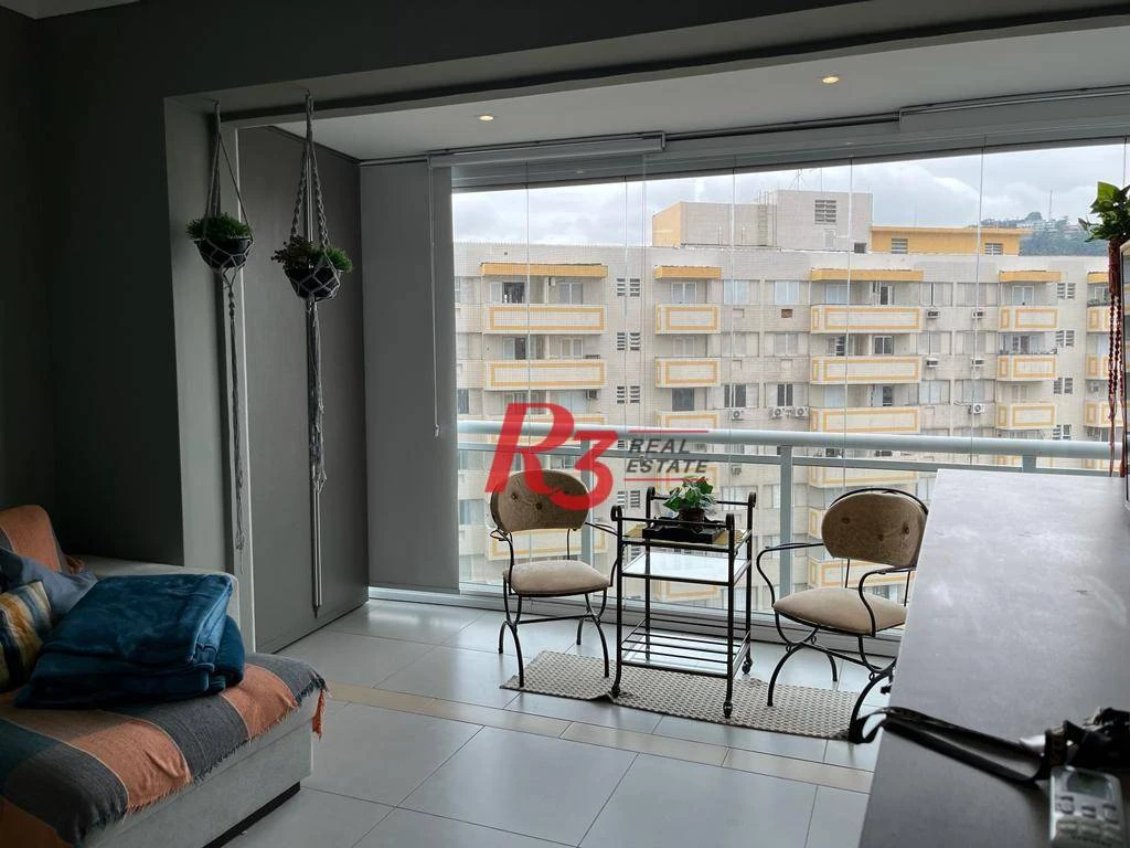 Apartamento com 1 dormitório para alugar, 54 m² por R$ 5.900,00/mês - Pompéia - Santos/SP