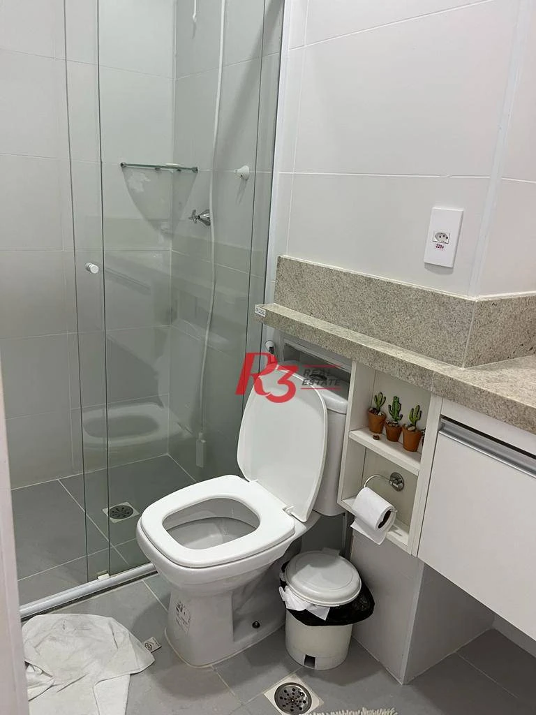 Apartamento com 1 dormitório para alugar, 54 m² por R$ 5.900,00/mês - Pompéia - Santos/SP