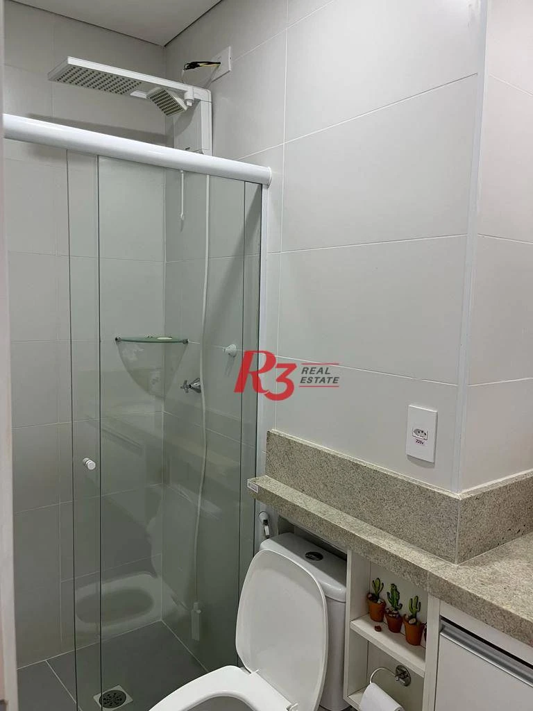 Apartamento com 1 dormitório para alugar, 54 m² por R$ 5.900,00/mês - Pompéia - Santos/SP