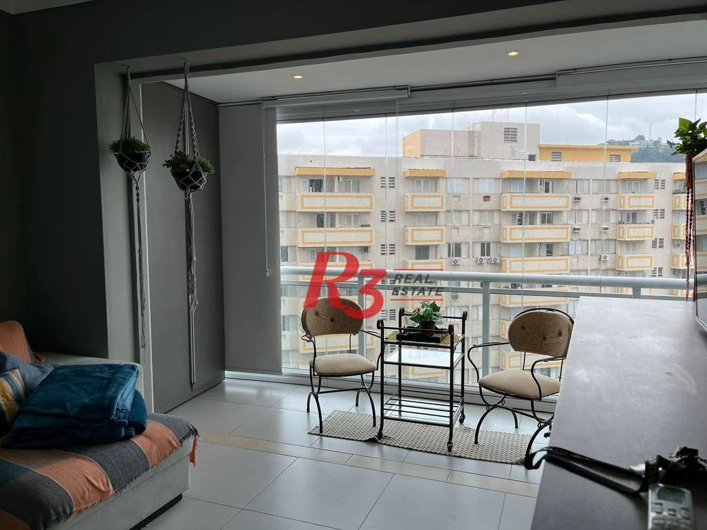 Apartamento com 1 dormitório para alugar, 54 m² por R$ 5.900,00/mês - Pompéia - Santos/SP