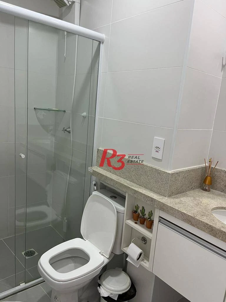 Apartamento com 1 dormitório para alugar, 54 m² por R$ 5.900,00/mês - Pompéia - Santos/SP