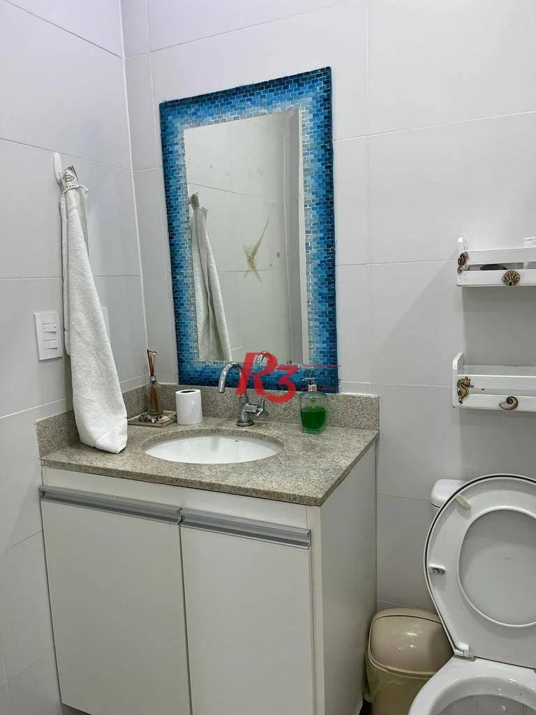 Apartamento com 1 dormitório para alugar, 54 m² por R$ 5.900,00/mês - Pompéia - Santos/SP