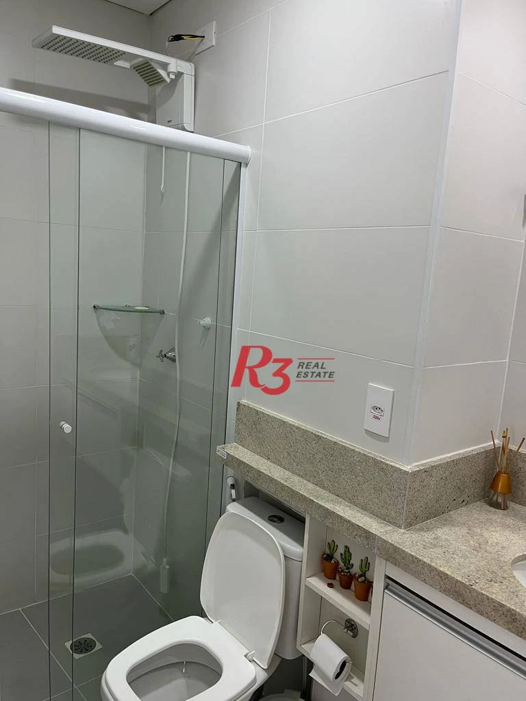 Apartamento com 1 dormitório para alugar, 54 m² por R$ 5.900,00/mês - Pompéia - Santos/SP