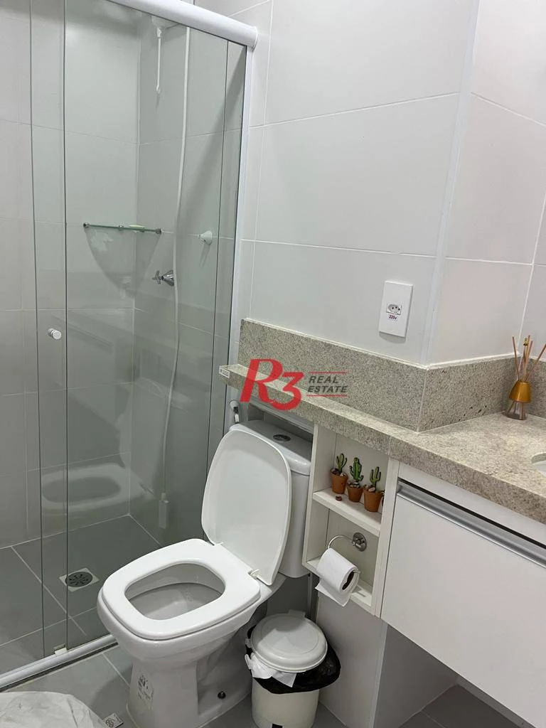 Apartamento com 1 dormitório para alugar, 54 m² por R$ 5.900,00/mês - Pompéia - Santos/SP