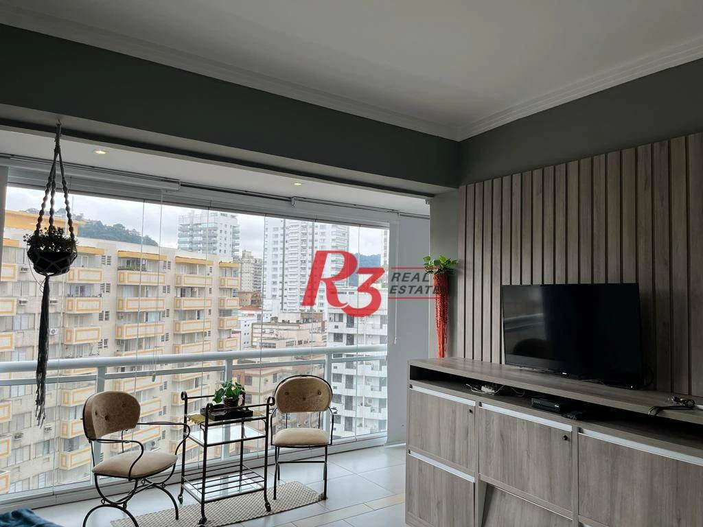Apartamento com 1 dormitório para alugar, 54 m² por R$ 5.900,00/mês - Pompéia - Santos/SP