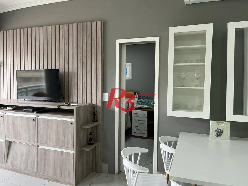 Apartamento com 1 dormitório para alugar, 54 m² por R$ 5.900,00/mês - Pompéia - Santos/SP