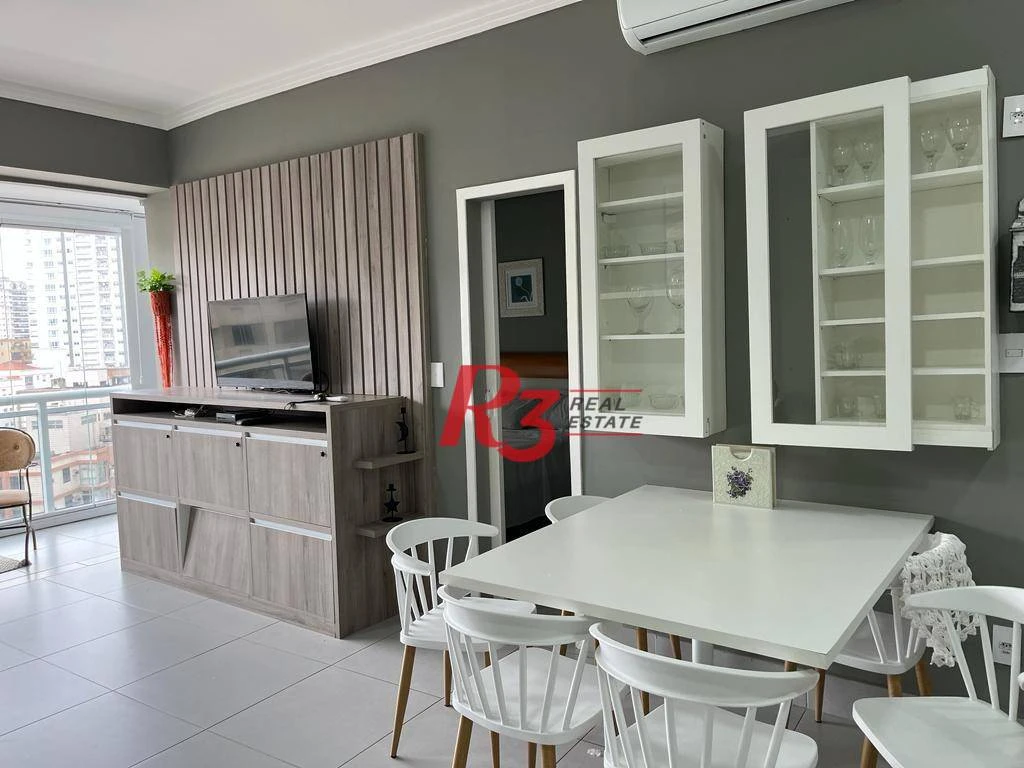 Apartamento com 1 dormitório para alugar, 54 m² por R$ 5.900,00/mês - Pompéia - Santos/SP