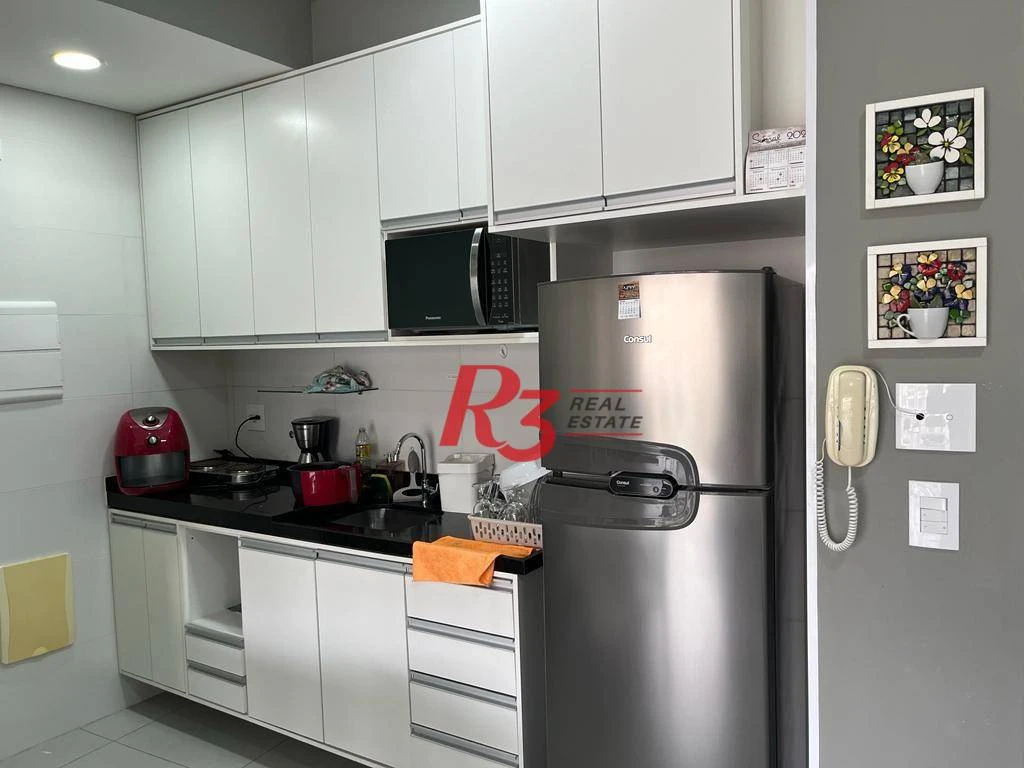 Apartamento com 1 dormitório para alugar, 54 m² por R$ 5.900,00/mês - Pompéia - Santos/SP