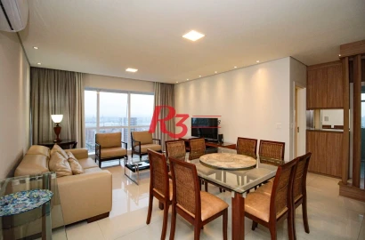 Apartamento com 2 dormitórios para alugar, 96 m² por R$ 10.500,05/mês - Aparecida - Santos/SP