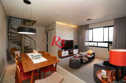 Cobertura com 1 dormitório à venda, 197 m² por R$ 1.500.000,00 - Gonzaga - Santos/SP