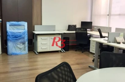 Excelente sala comercial mobiliada em Santos