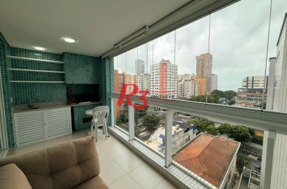 Apartamento com 3 dormitórios à venda, 141 m² por R$ 1.990.000,00 - Aparecida - Santos/SP