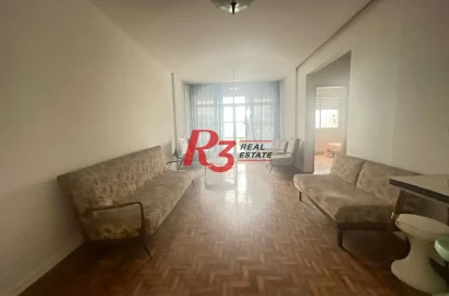 Apartamento com 2 dormitórios c sacada, frente mar, Embaré- Santos/SP