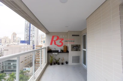 Apartamento com 2 suítes à venda, 87 m² por R$ 1.430.000 - Gonzaga - Santos/SP
