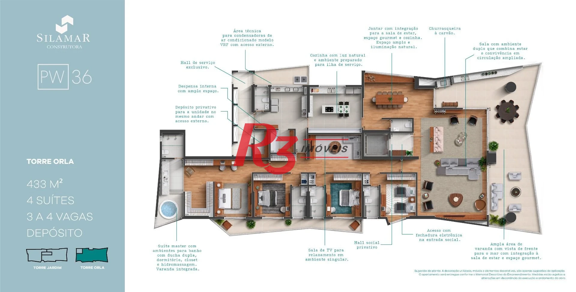 Apartamento à venda, 433 m² por R$ 8.670.000,00 - Gonzaga - Santos/SP