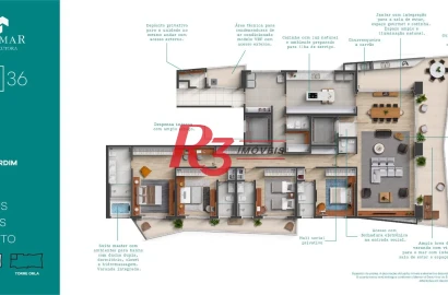 Apartamento à venda, 315 m² por R$ 5.090.000,00 - Gonzaga - Santos/SP