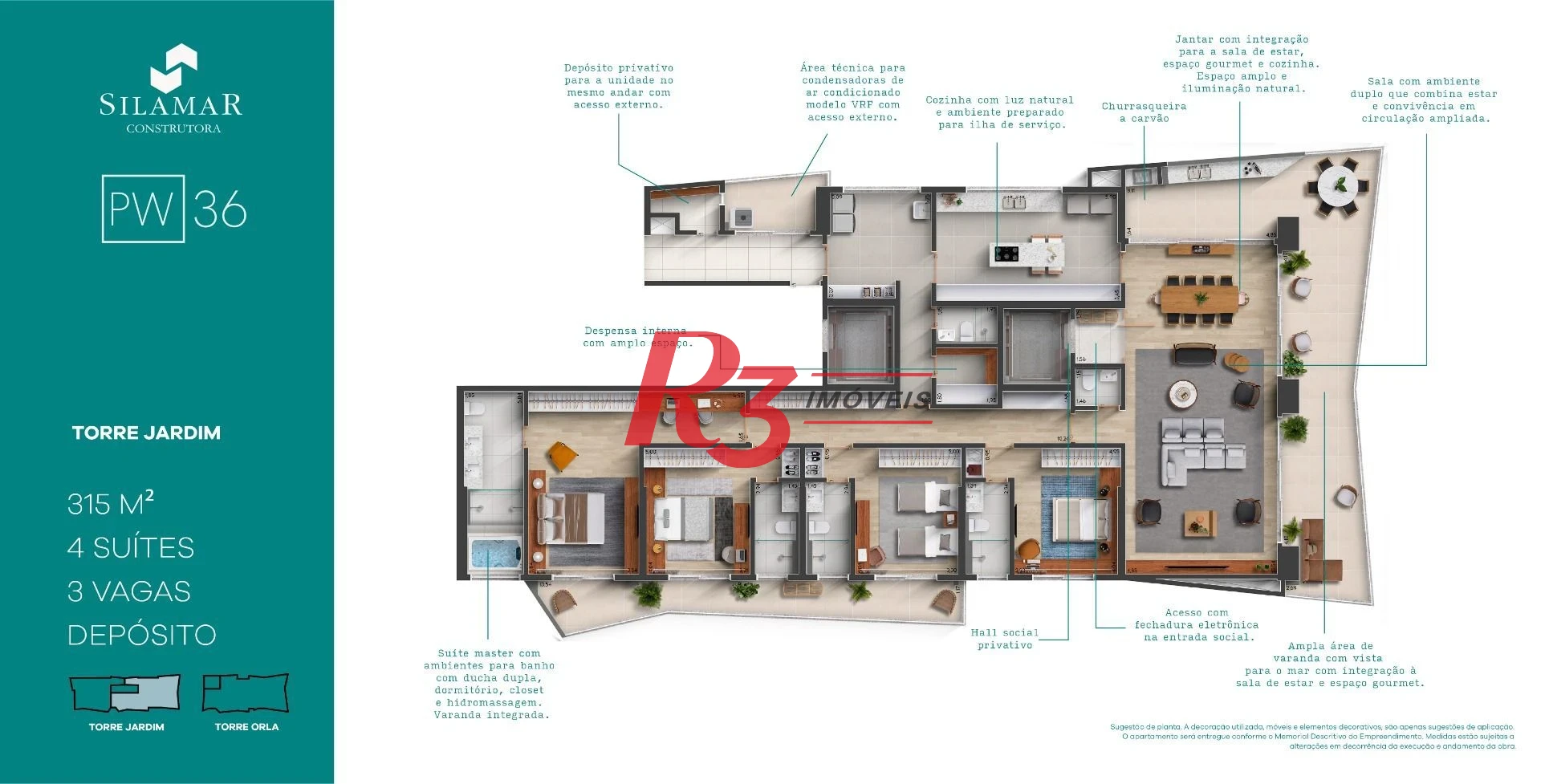 Apartamento à venda, 315 m² por R$ 5.090.000,00 - Gonzaga - Santos/SP