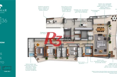 Apartamento à venda, 315 m² por R$ 3.980.000,00 - Gonzaga - Santos/SP