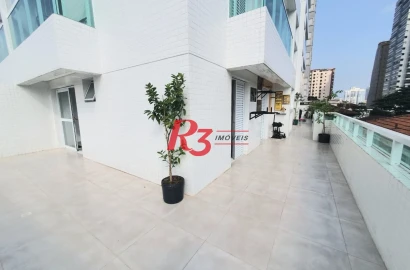 Apartamento Garden com 2 dormitórios,  m² - venda por R$ 750.000 ou aluguel por R$ 5.300/mês - Embaré - Santos/SP