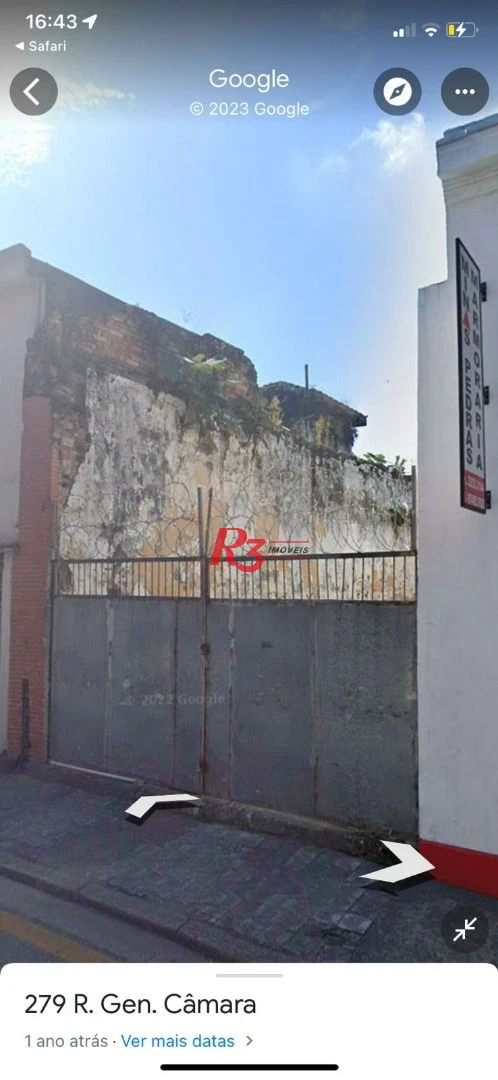 Terreno à venda, 222 m² por R$ 686.000,00 - Centro - Santos/SP