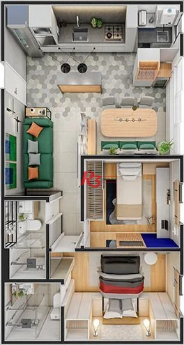 Apartamento com 2 dormitórios à venda, 55 m² - Campo Grande - Santos/SP