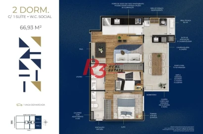 Apartamento à venda, 66 m² por R$ 793.637,32 - Marapé - Santos/SP