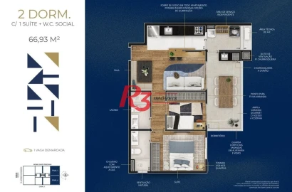 Apartamento à venda, 66 m² por R$ 855.005,66 - Marapé - Santos/SP