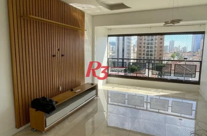 Aparecida - totalmente reformado - 2 dorm com 3 revertido - cozinha totalmente mobiliada - frente - ar condicionado.