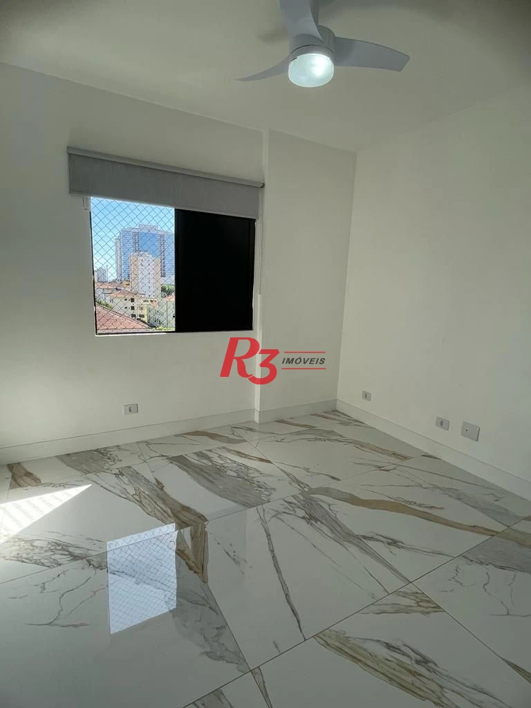 Aparecida - totalmente reformado - 2 dorm com 3 revertido - cozinha totalmente mobiliada - frente - ar condicionado.