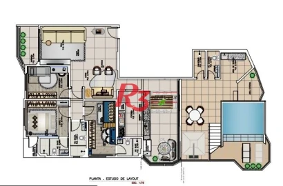 Cobertura com 3 dormitórios à venda, 232 m² por R$ 1.480.000,00 - Tupi - Praia Grande/SP