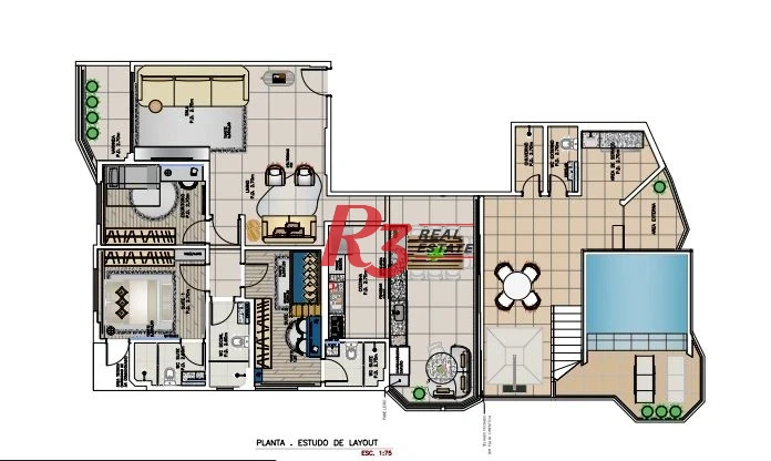 Cobertura com 3 dormitórios à venda, 232 m² por R$ 1.480.000,00 - Tupi - Praia Grande/SP