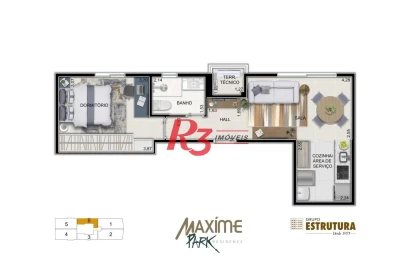 Apartamento à venda, 44 m² por R$ 617.100,00 - Ponta da Praia - Santos/SP