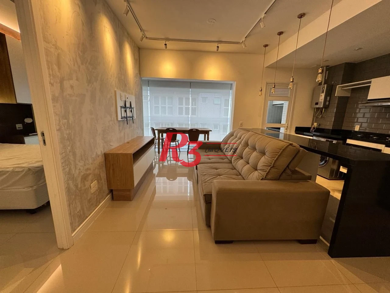 Apartamento com 1 dormitório para alugar, 57 m² por R$ 6.200,00/mês - Gonzaga - Santos/SP