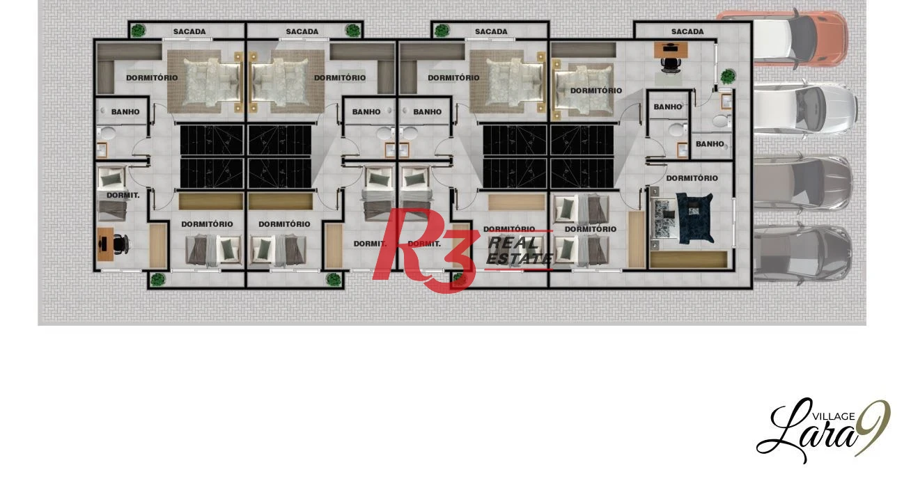 Village com 3 dormitórios à venda, 123 m² por R$ 399.000,00 - Japuí - São Vicente/SP