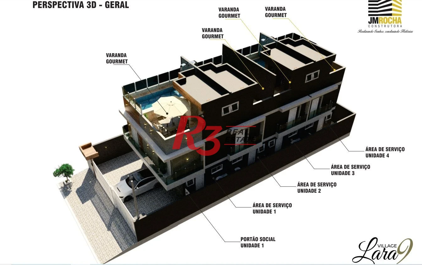 Village com 3 dormitórios à venda, 123 m² por R$ 399.000,00 - Japuí - São Vicente/SP