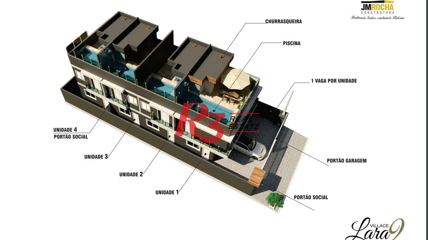 Village com 3 dormitórios à venda, 123 m² por R$ 399.000,00 - Japuí - São Vicente/SP