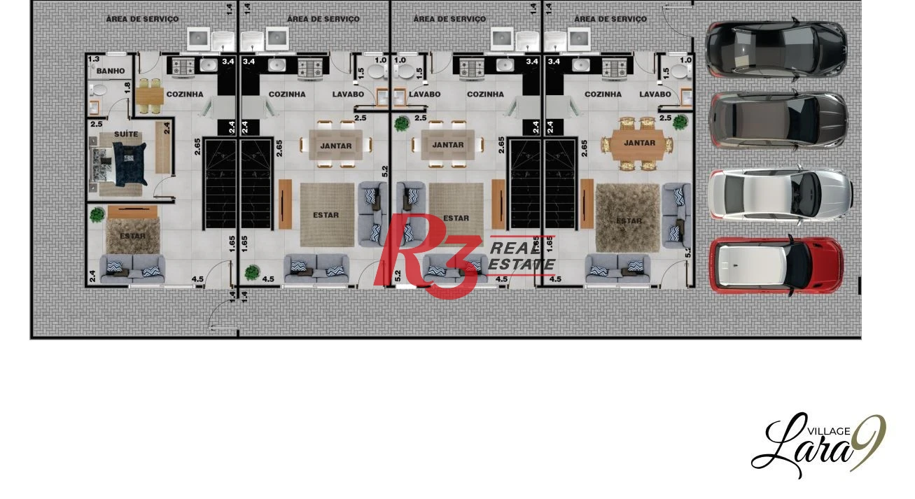 Village com 3 dormitórios à venda, 123 m² por R$ 399.000,00 - Japuí - São Vicente/SP