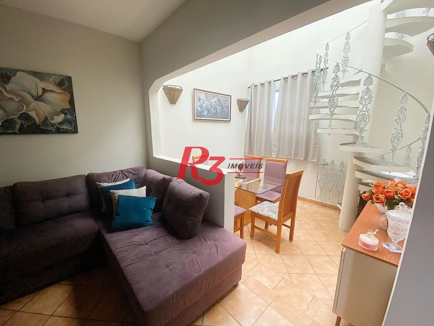Apartamento Triplex com 3 dormitórios à venda, 185 m² por R$ 590.000,00 - Estuário - Santos/SP