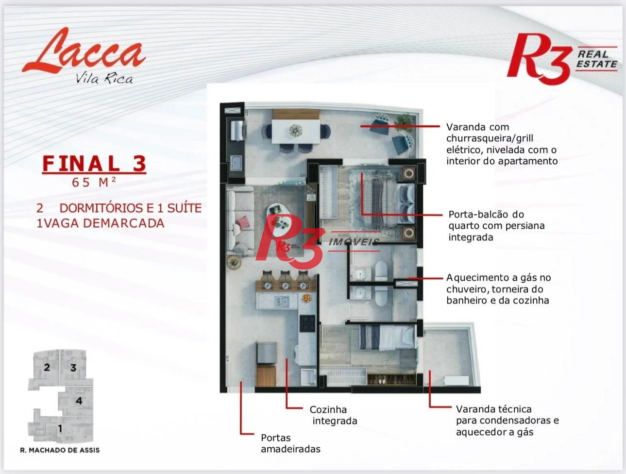 Apartamento à venda, 65 m² por R$ 1.272.000,00 - Vila Rica - Santos/SP