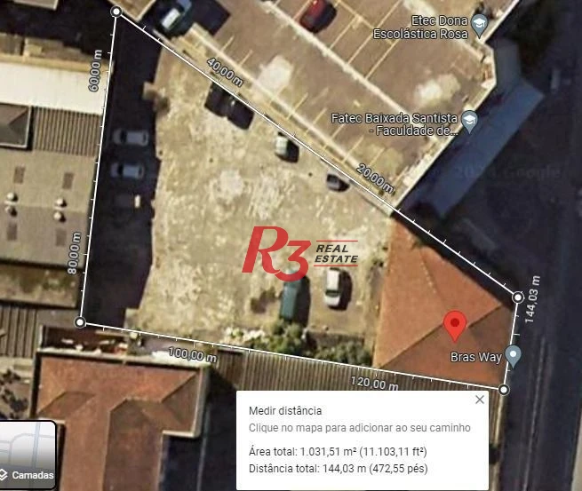 Terreno para alugar, 1030 m² por R$ 25.000,00/mês - Centro - Santos/SP