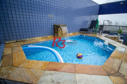Cobertura com 3 dormitórios à venda, 135 m² por R$ 680.000,00 - Estuário - Santos/SP