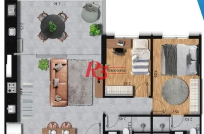 Apartamento à venda, 68 m² por R$ 600.000,00 - José Menino - Santos/SP