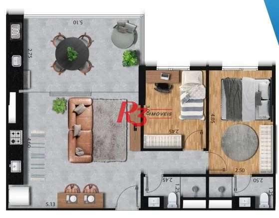 Apartamento à venda, 68 m² por R$ 600.000,00 - José Menino - Santos/SP