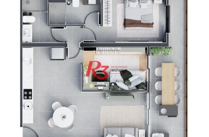 Apartamento à venda, 75 m² por R$ 1.046.420,00 - José Menino - Santos/SP