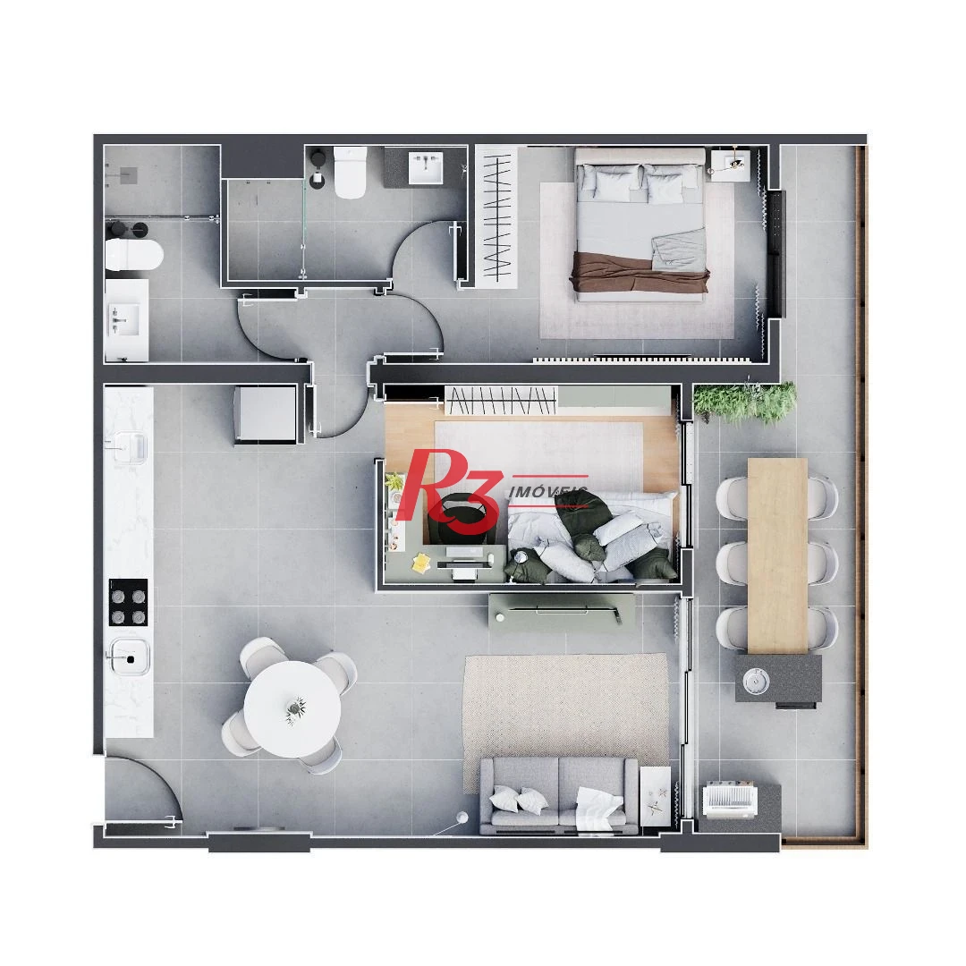 Apartamento à venda, 75 m² por R$ 1.046.420,00 - José Menino - Santos/SP