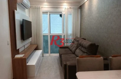 Apartamento Duplex com 2 dormitórios para alugar, 75 m² por R$ 5.600,00/mês - Gonzaga - Santos/SP