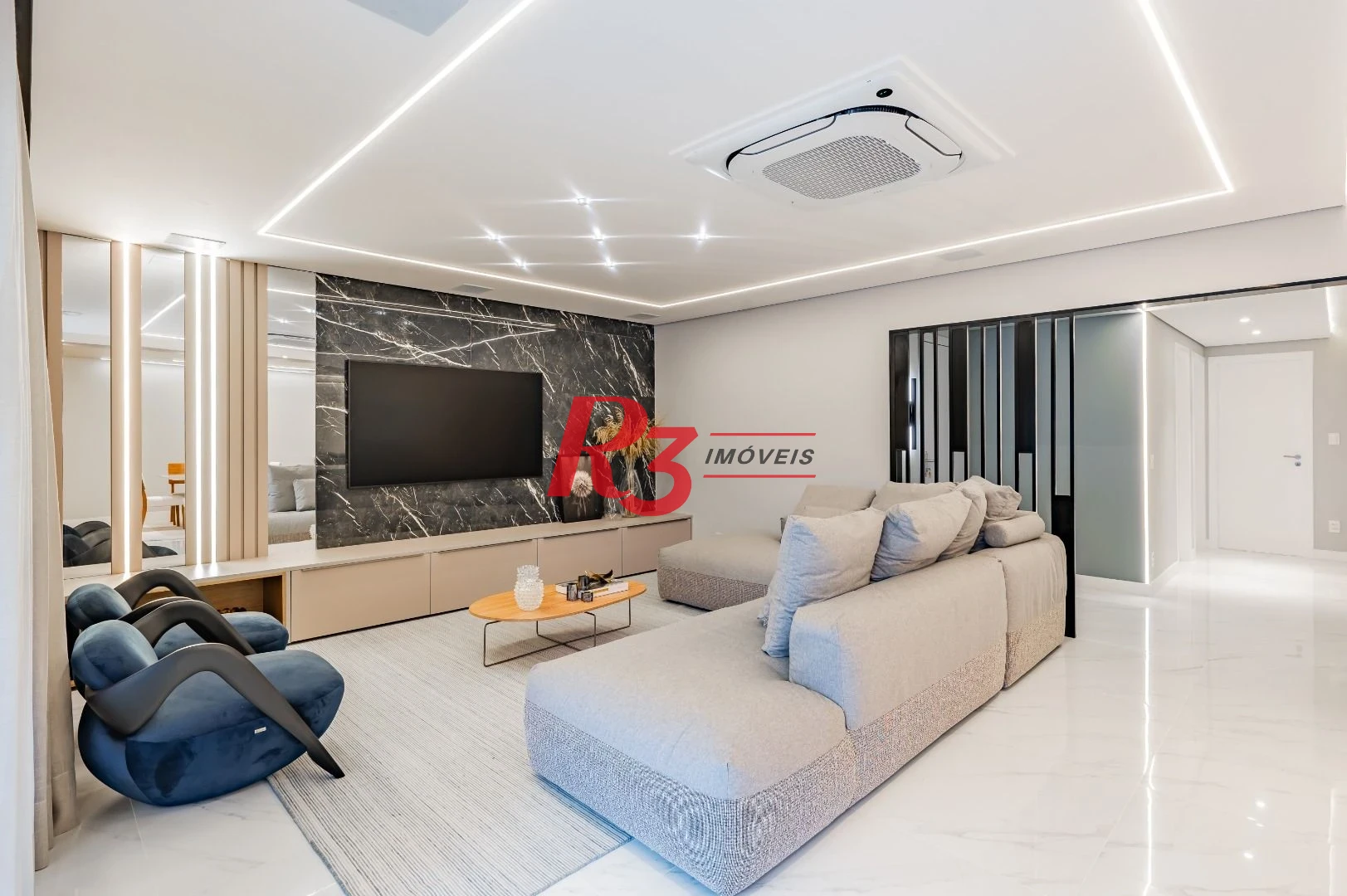 Apartamento de alto padrão com 3 suítes à venda, 234 m² por R$ 3.650.000 - Boqueirão - Santos/SP