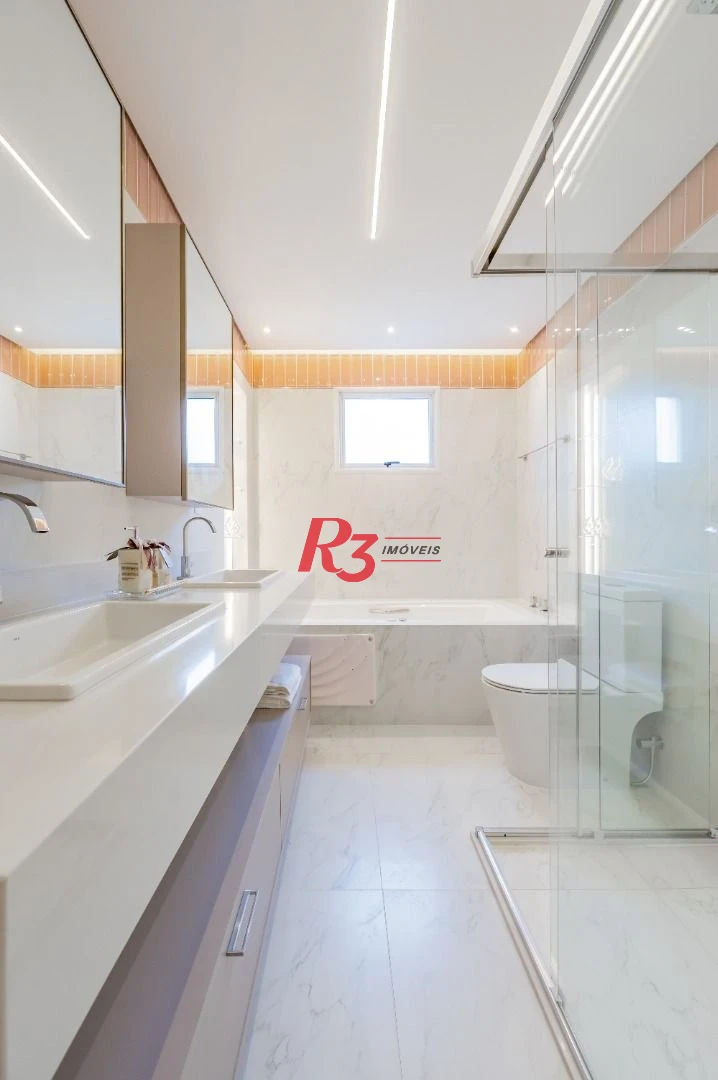 Apartamento de alto padrão com 3 suítes à venda, 234 m² por R$ 3.650.000 - Boqueirão - Santos/SP