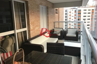 Apartamento com 3 dormitórios para alugar, 111 m² por R$ 10.000,00/mês - Gonzaga - Santos/SP