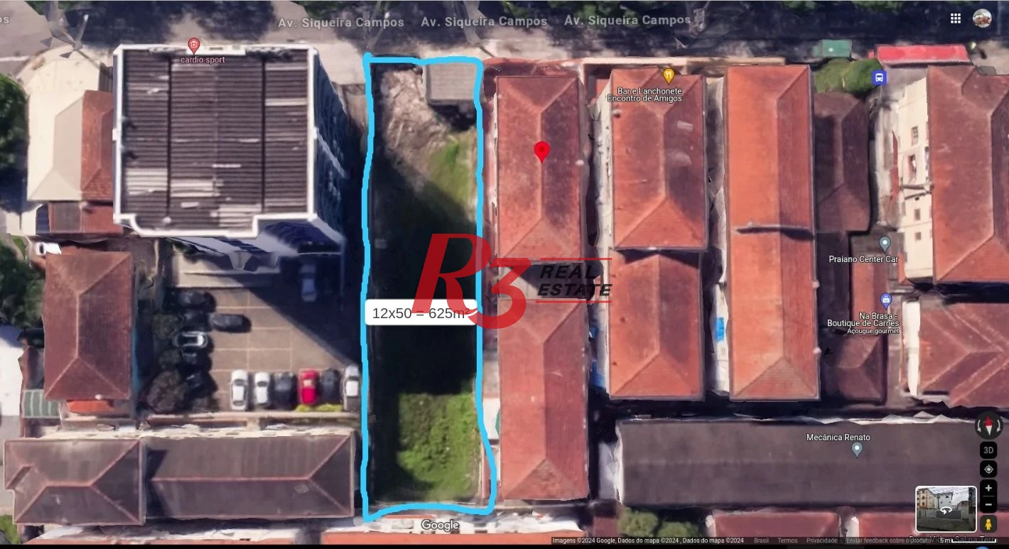 Terreno à venda, 625 m² por R$ 1.850.000,00 - Macuco - Santos/SP